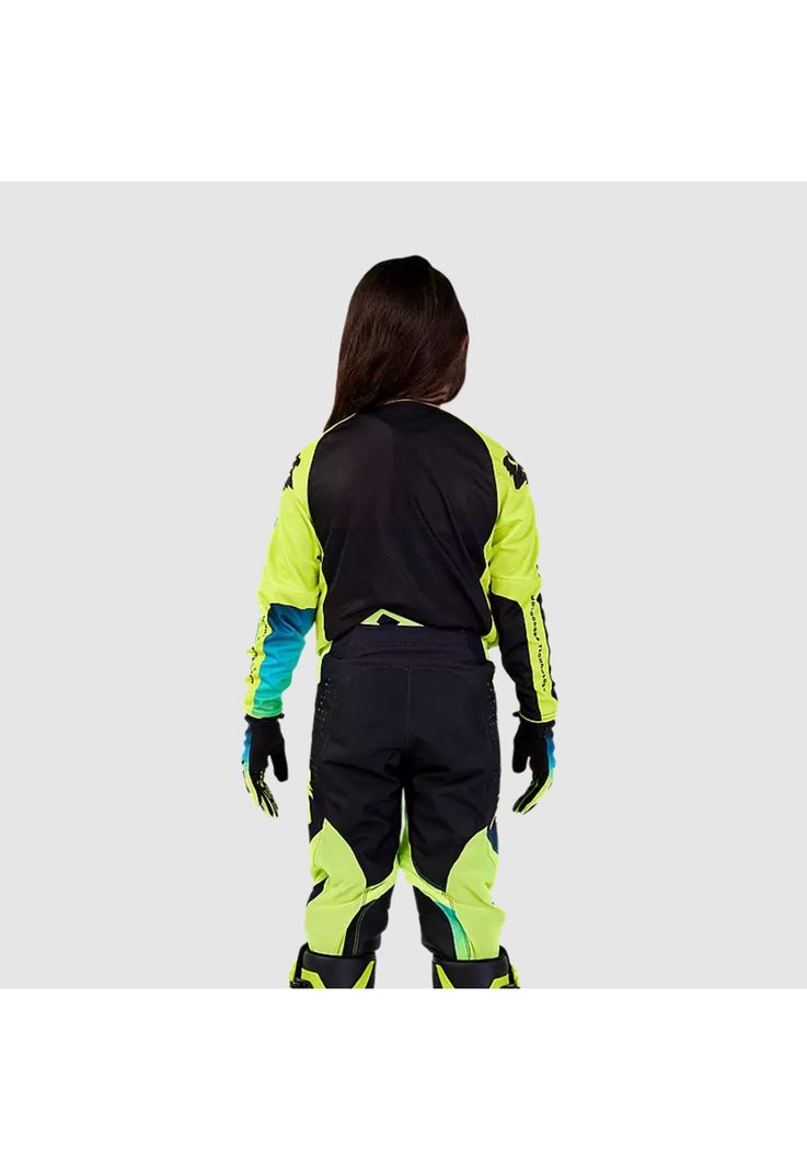 Polera Moto Niño 360 Streak Negro/Amarillo Fox-2