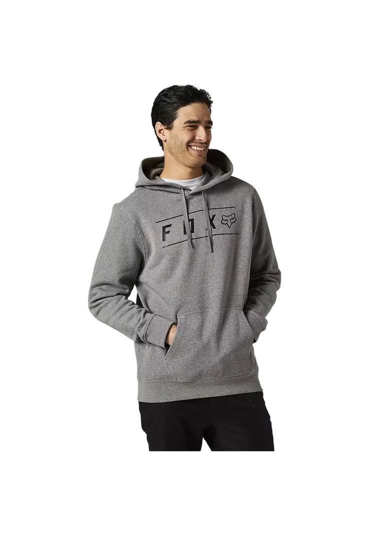 Poleron Lifestyle Pinnacle con Capucha Gris Fox-0
