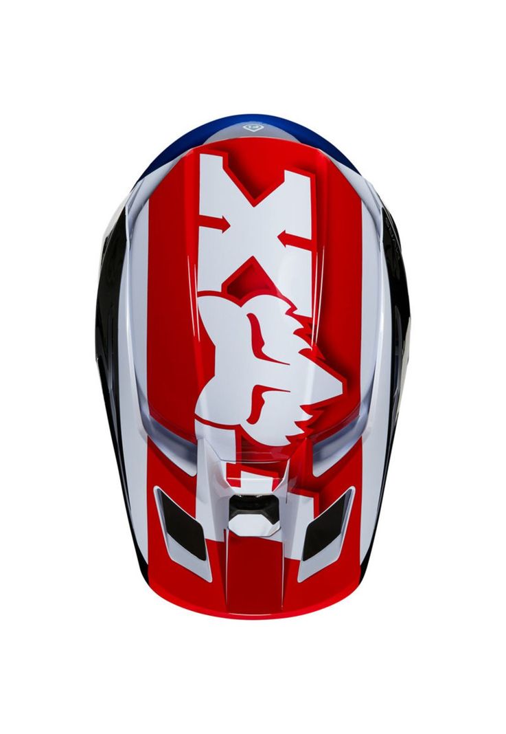 Casco Moto Niño V2 Hayl Azul/Rojo Fox-2