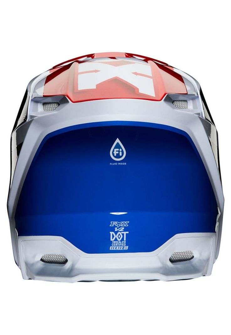 Casco Moto Niño V2 Hayl Azul/Rojo Fox-3