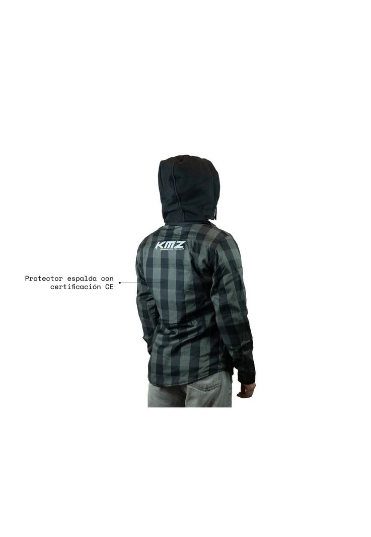 Chaqueta Moto Calle Mujer Woman Flannel Verde/Negro KMZ-2