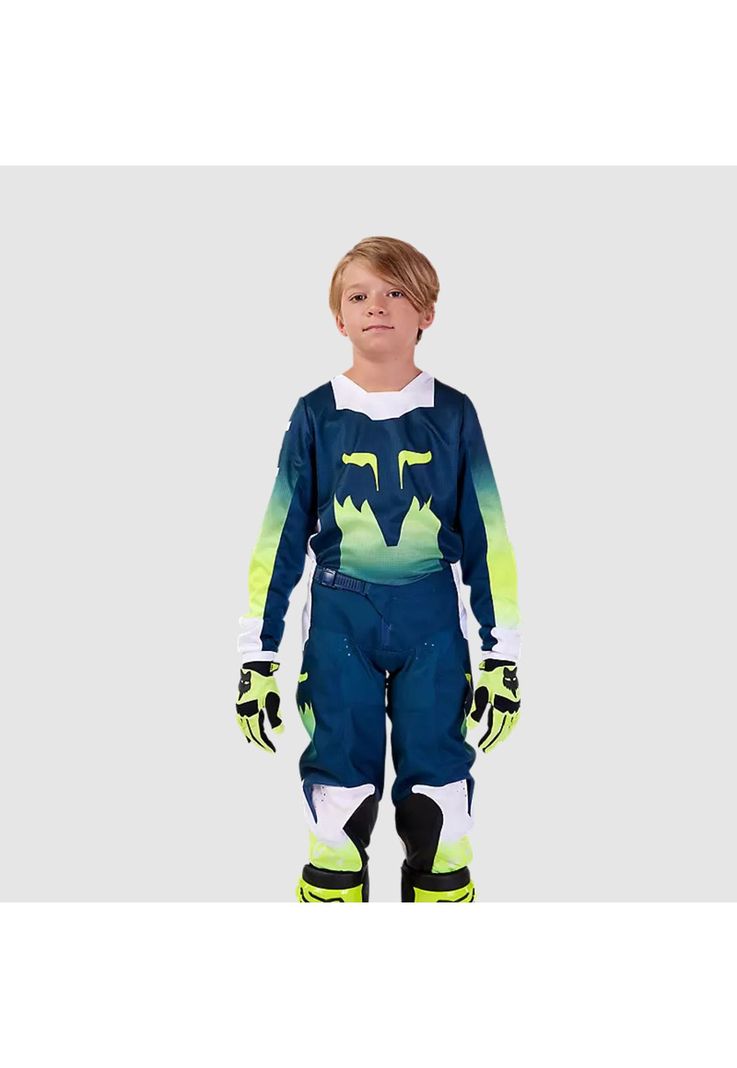 Polera Moto Niño 180 Flora Azul Petroleo Fox-1