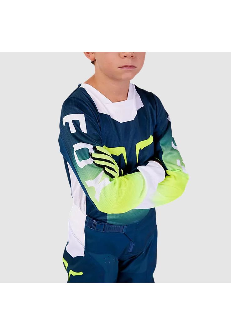 Polera Moto Niño 180 Flora Azul Petroleo Fox-3
