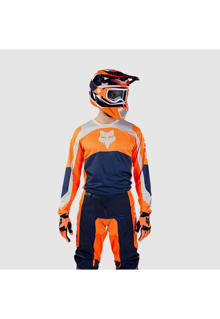 Polera Moto 180 Nitro Naranjo Fluor Fox-1