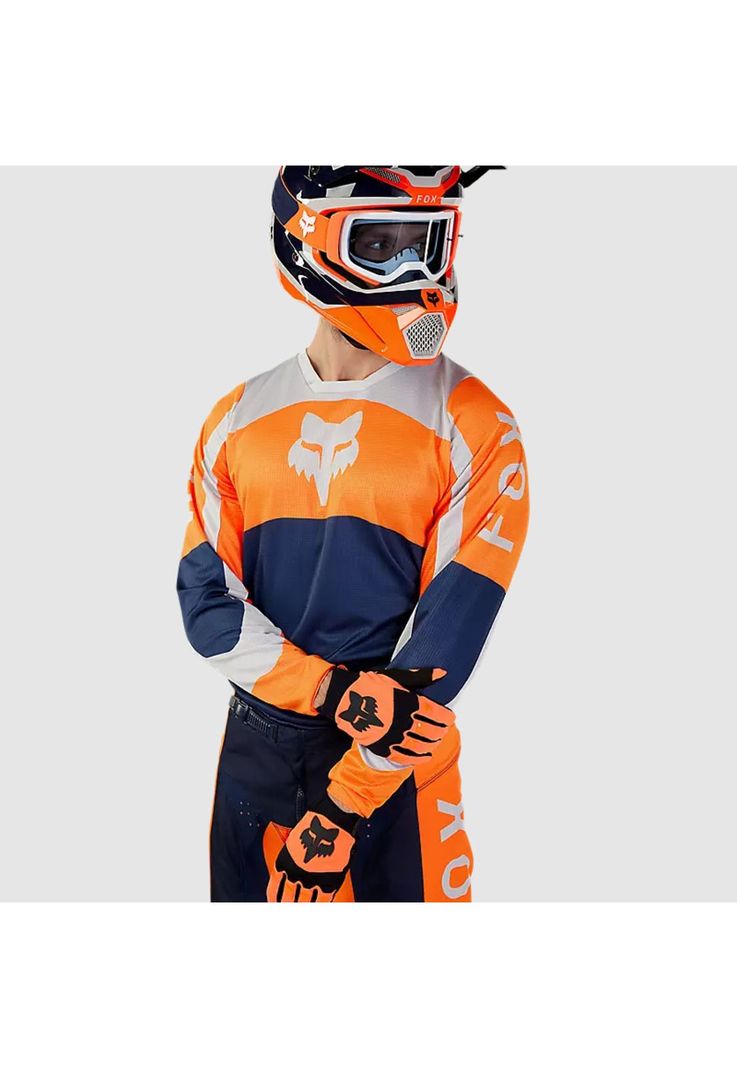 Polera Moto 180 Nitro Naranjo Fluor Fox-3
