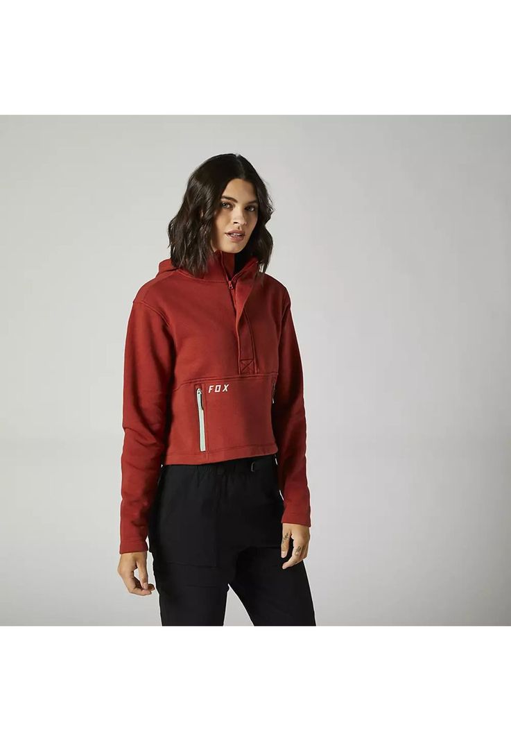 Poleron Lifestyle Mujer Calibrated DWR Rojo Fox-0