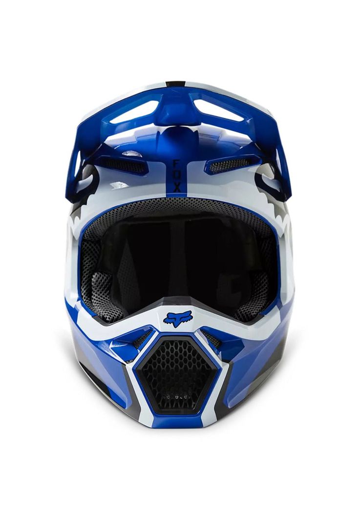 Casco Moto V1 Leed Azul Fox-4