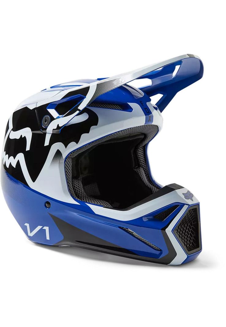 Casco Moto V1 Leed Azul Fox-0