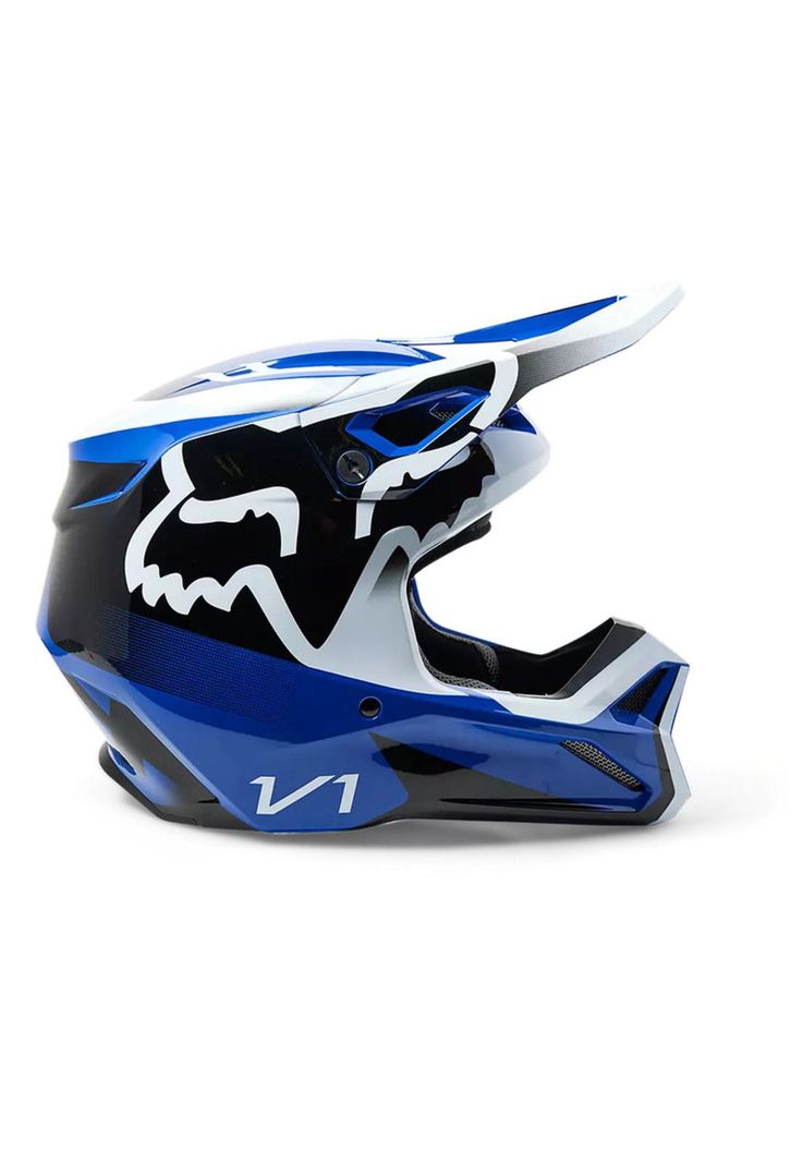 Casco Moto V1 Leed Azul Fox-1