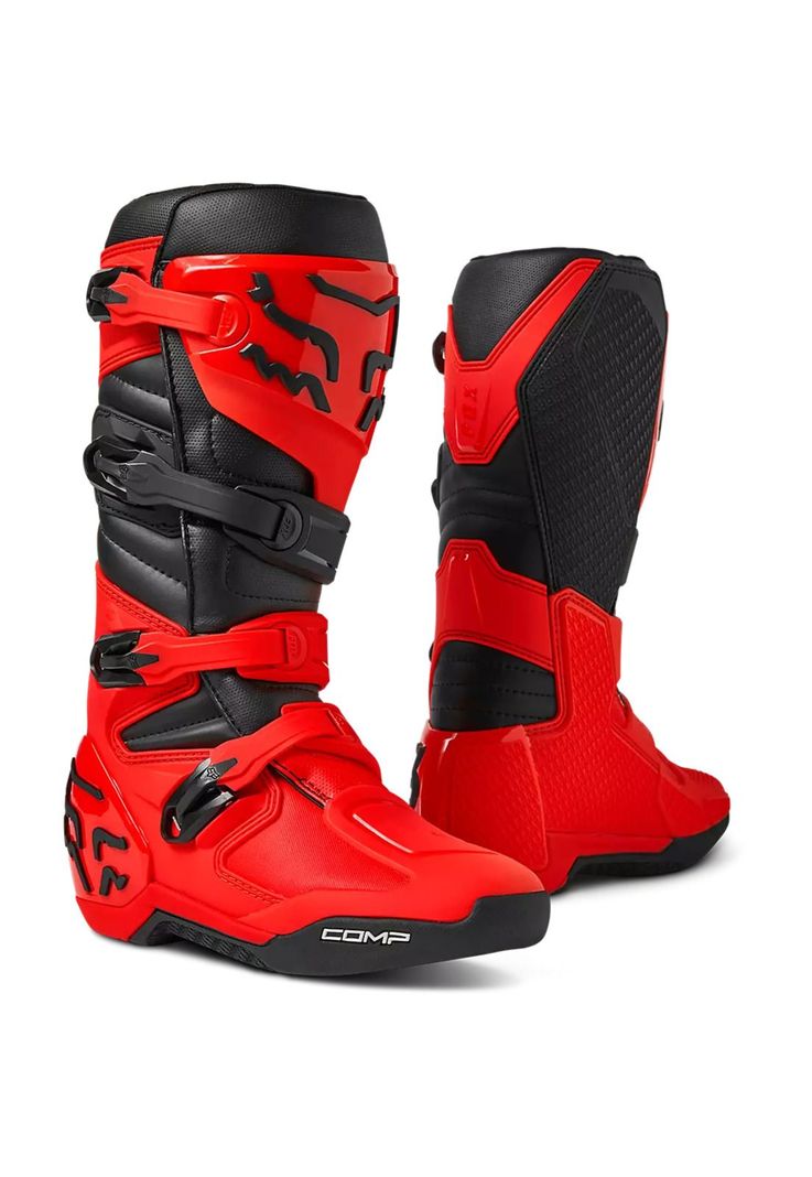 Botas Moto Comp Rojo Fox-0