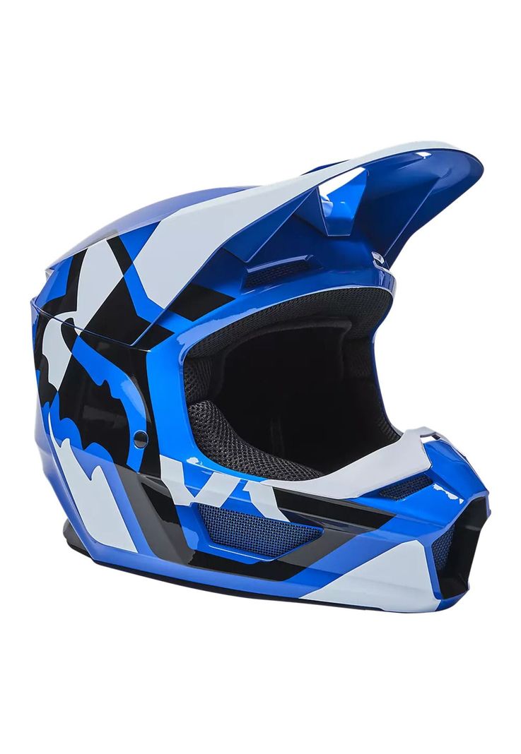 Casco Moto Niño V1 Lux Azul Fox-0