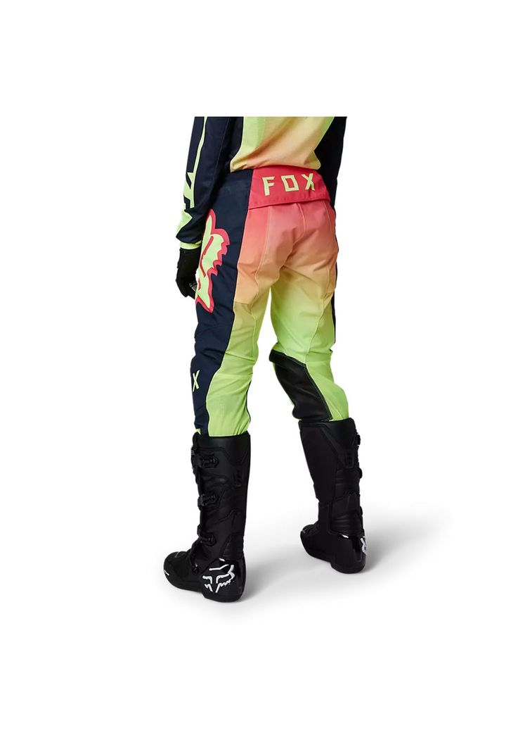 Pantalon Moto Mujer 180 Leed Rosado/Amarillo Fox-2