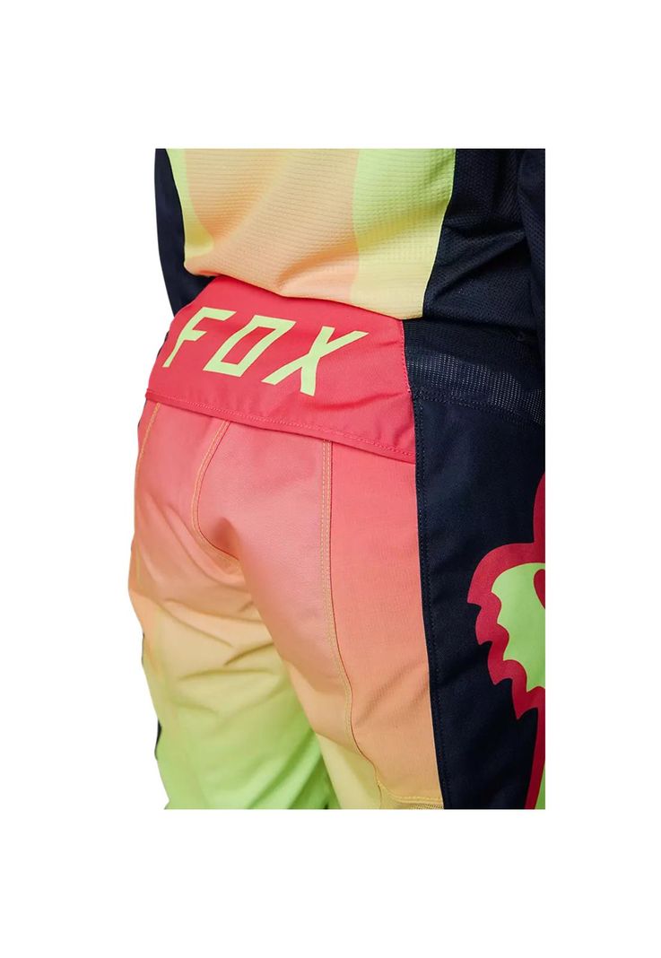 Pantalon Moto Mujer 180 Leed Rosado/Amarillo Fox-4