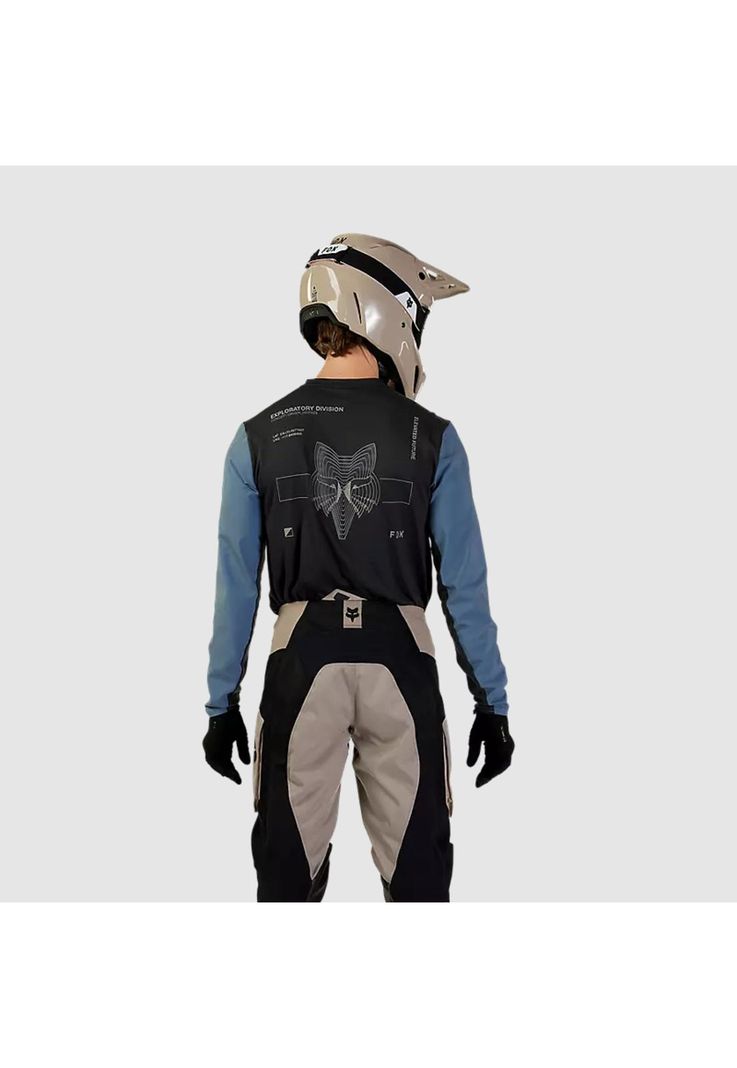 Polera Moto Ranger Off Road Manga Larga Negro/Azul Fox-2