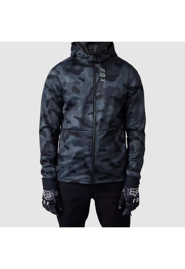 Chaqueta Moto Defend Drive Windbloc® Zip Negro Camo Fox-1