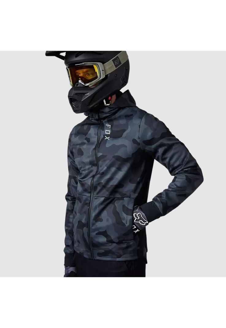 Chaqueta Moto Defend Drive Windbloc® Zip Negro Camo Fox-4