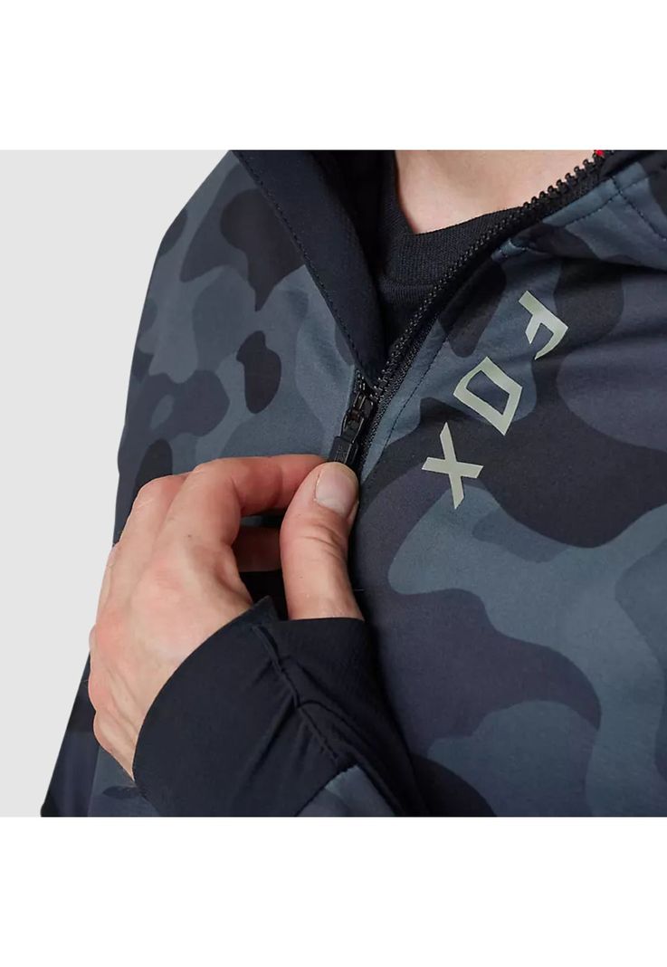 Chaqueta Moto Defend Drive Windbloc® Zip Negro Camo Fox-9