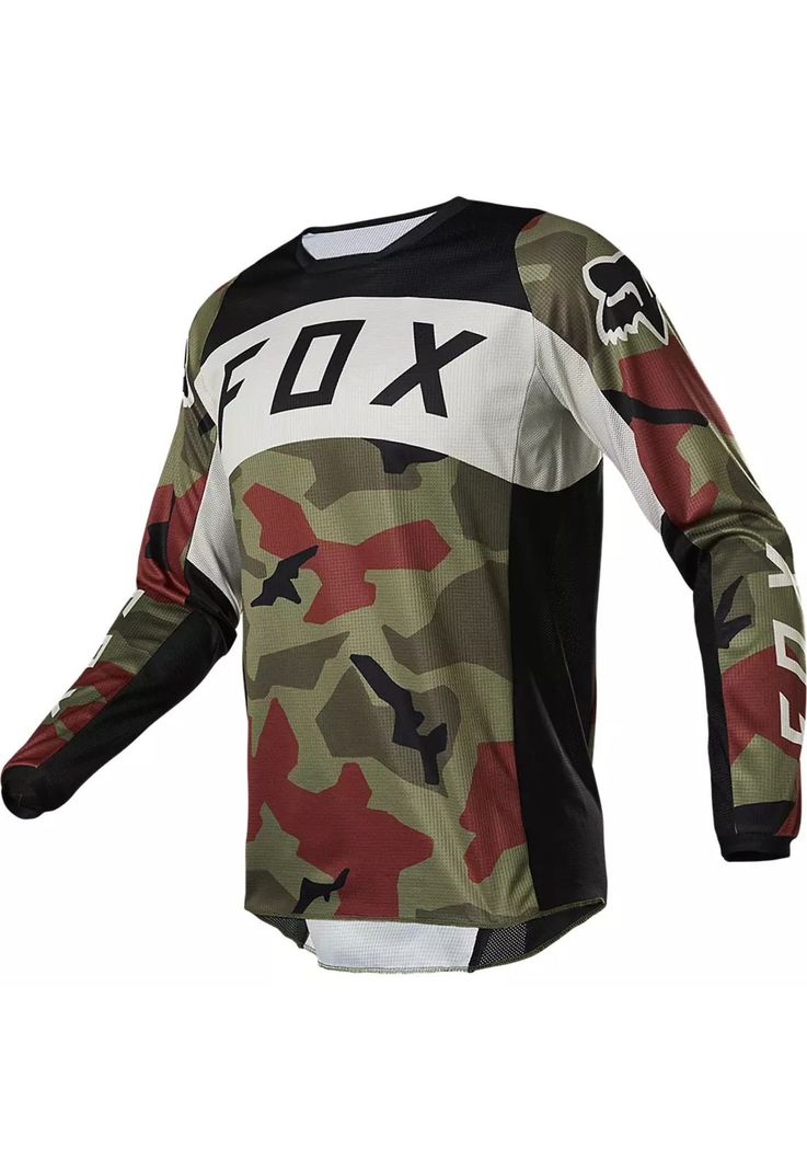 Polera Moto 180 BKNR Camo Verde Fox-1