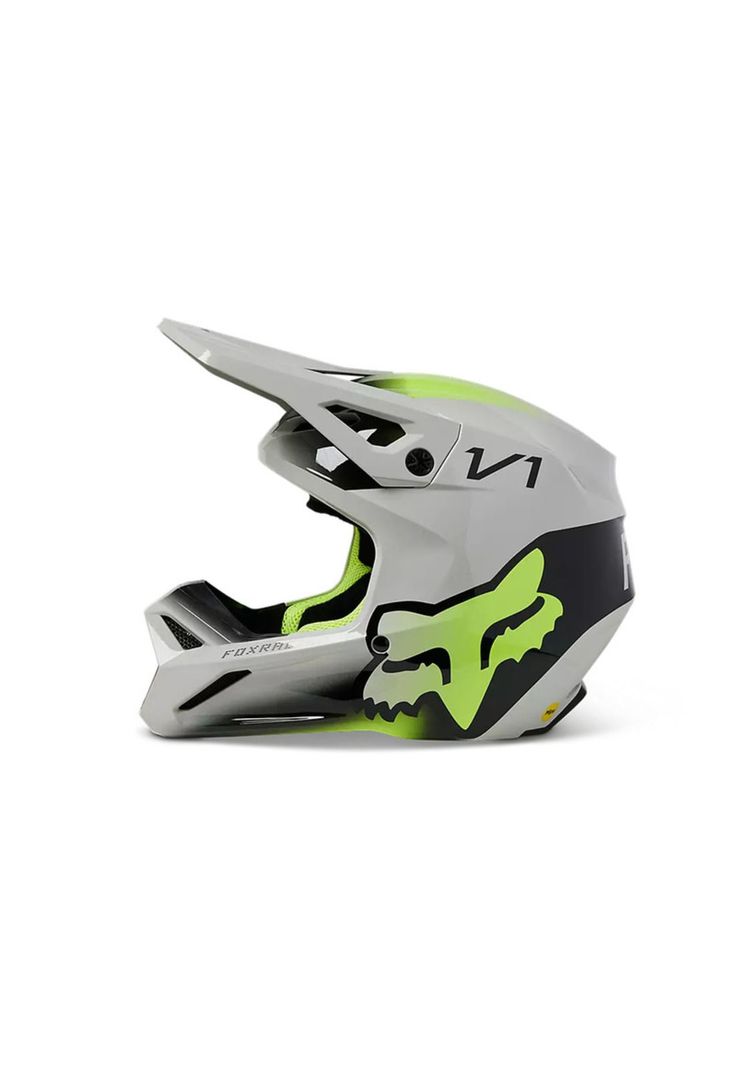 Casco Moto Niño V1 Toxsyk Gris/Amarillo Fox-2