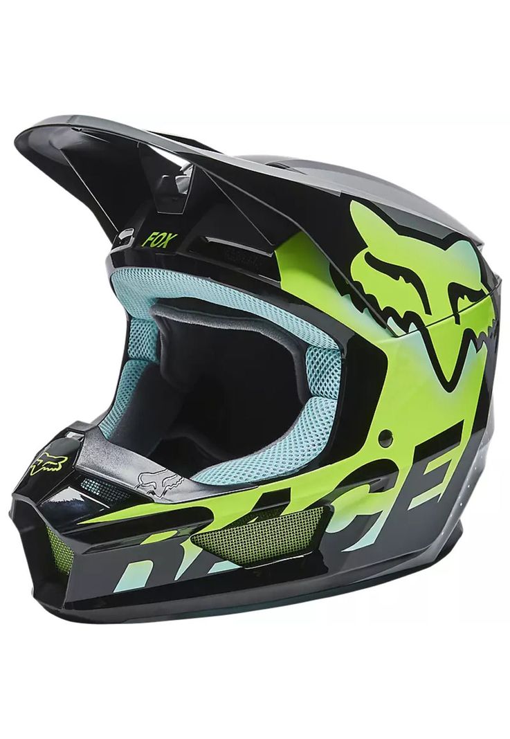 Casco Moto Niño V1 Trice Verde Fox-0