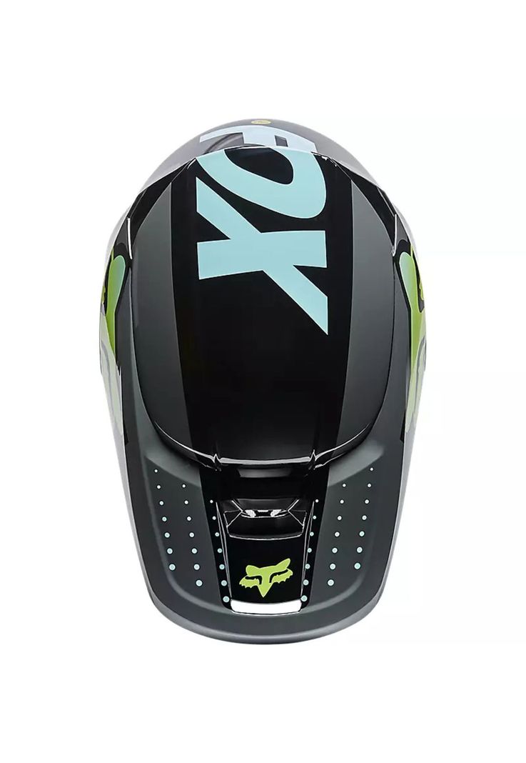 Casco Moto Niño V1 Trice Verde Fox-2
