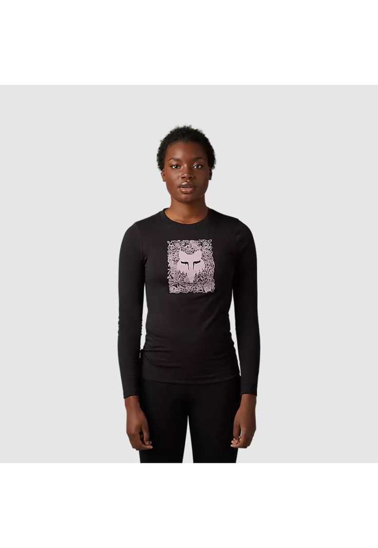 Polera Lifestyle Mujer Auxlry Manga Larga Negro Fox-0