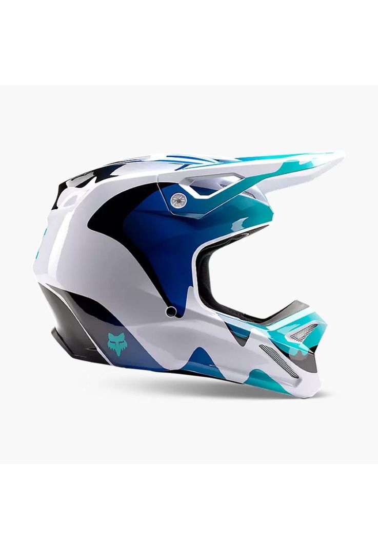 Casco Moto V1 Kozmik Azul/Blanco Fox-1