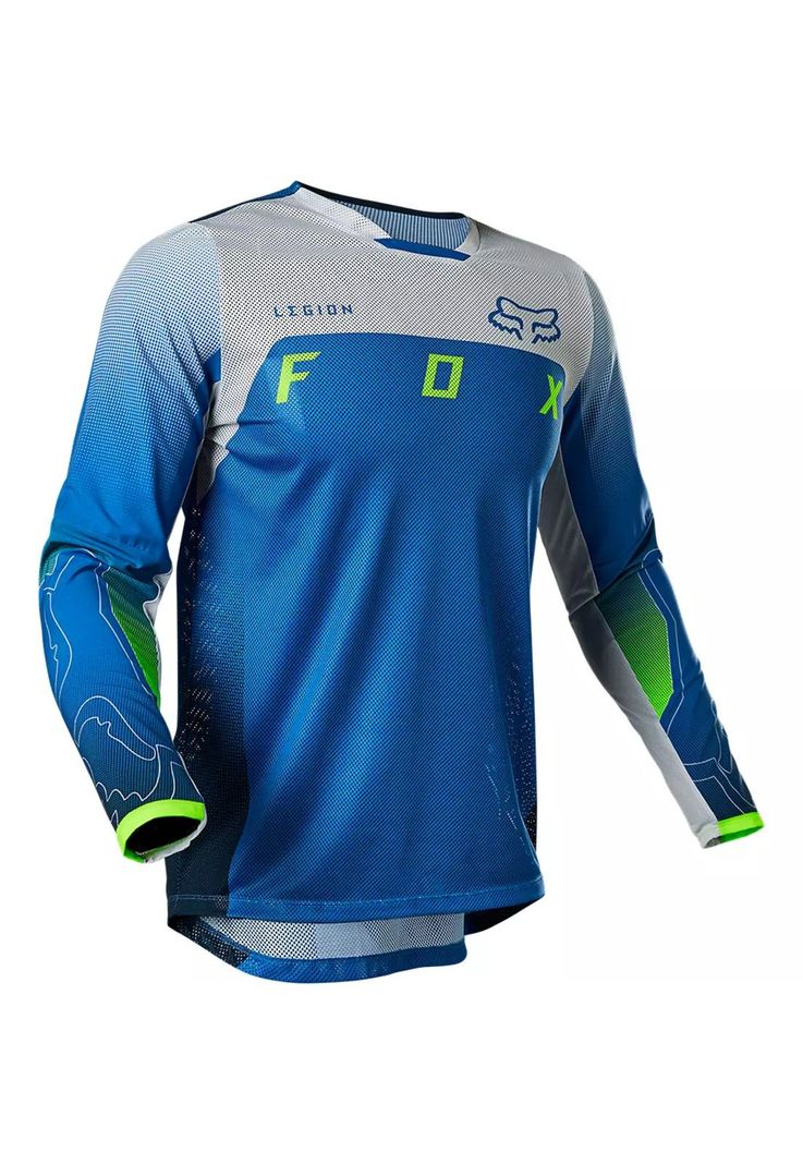Polera Moto Legion Air Scanz Azul Fox-0