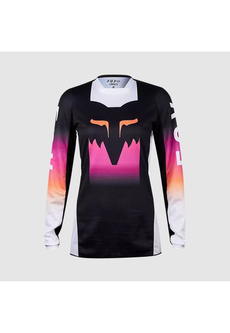 Polera Moto Mujer 180 Flora Negro/Rosado Fox-0
