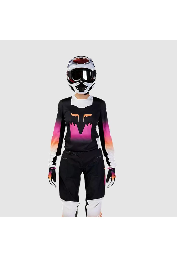 Polera Moto Mujer 180 Flora Negro/Rosado Fox-1