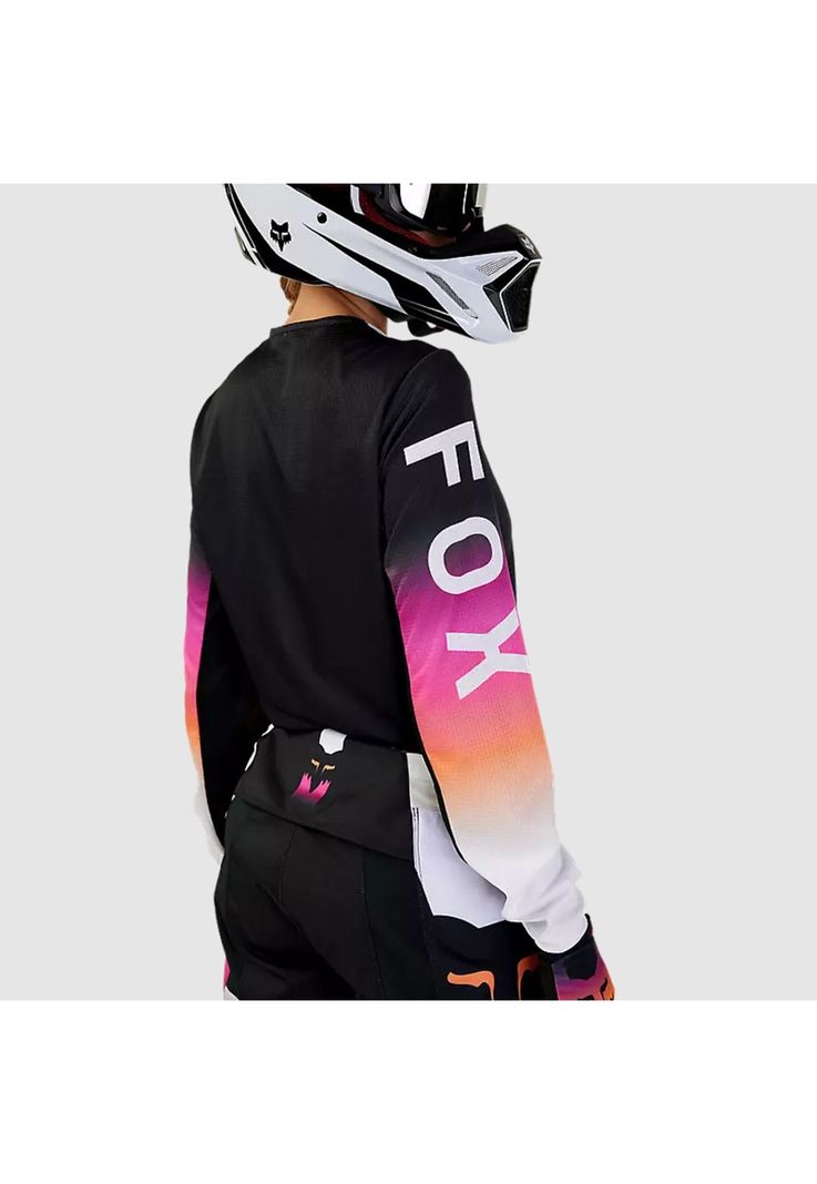 Polera Moto Mujer 180 Flora Negro/Rosado Fox-5