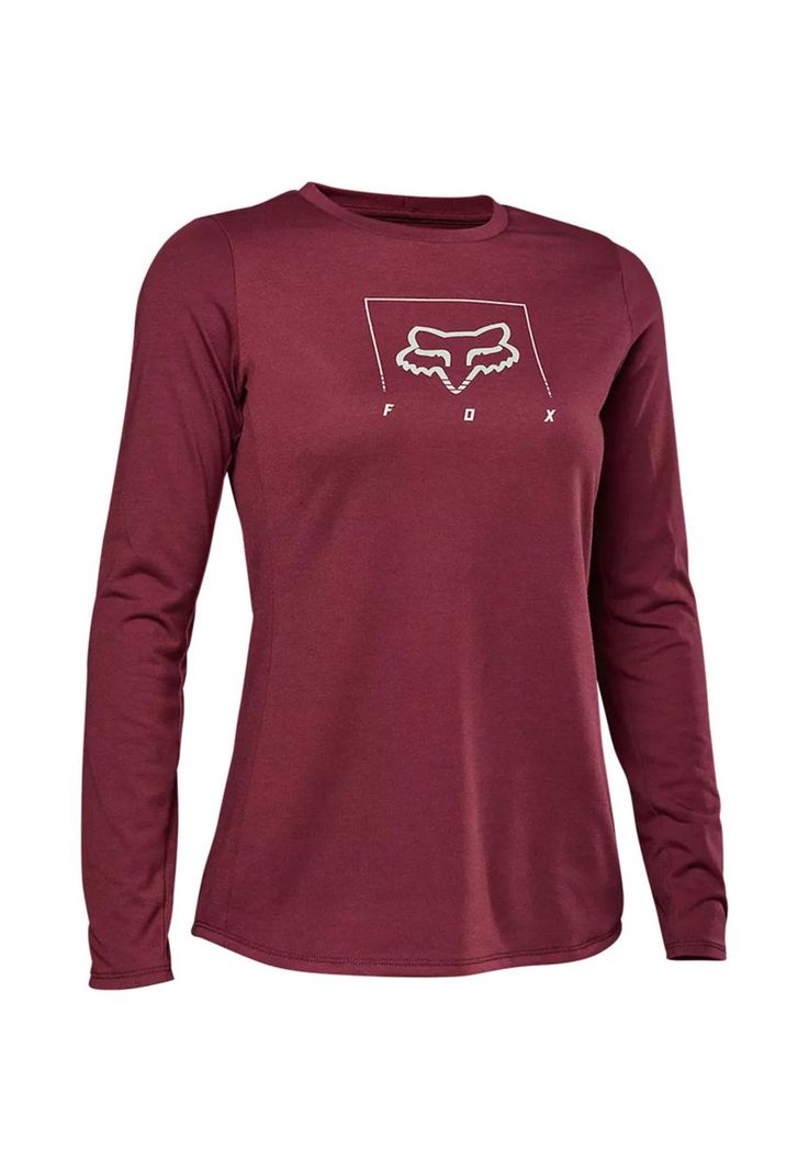 Polera Bicicleta Mujer Manga Larga Ranger Drirelease® Burdeo Fox-0