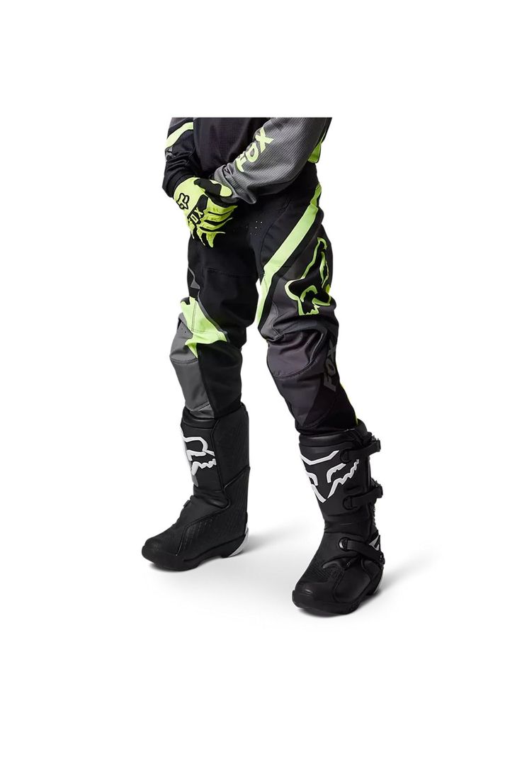 Pantalon Moto Niño Xpozr Negro/Amarillo Fox-1