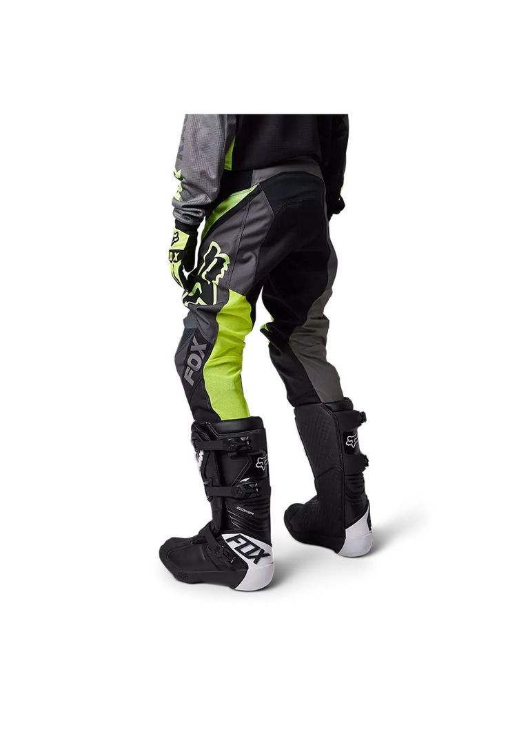 Pantalon Moto Niño Xpozr Negro/Amarillo Fox-2