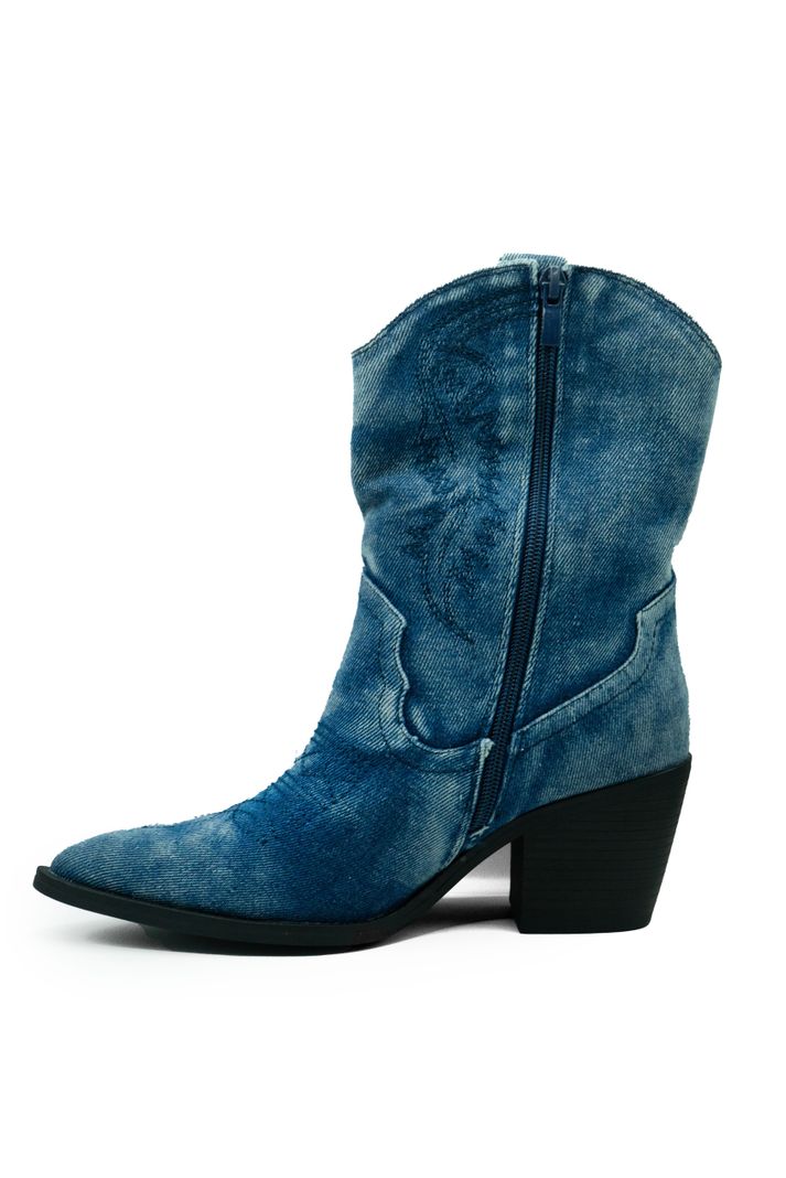 Botines texano texana jeans mujer bucanera bota-2