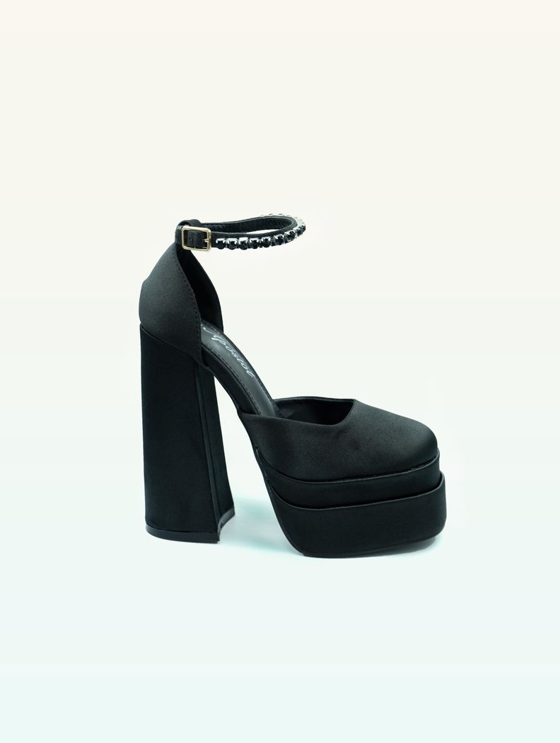Zapatos Tacones Alto Para Fiesta Mujer Plataforma Negro-0