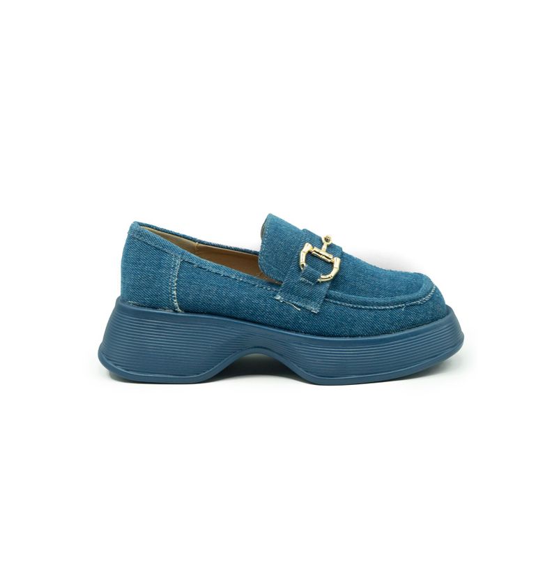 Zapatos De Mujer Vintage Mocasin Con Plataforma Jeans-0