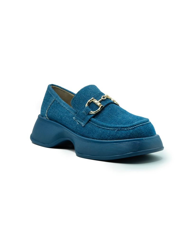 Zapatos De Mujer Vintage Mocasin Con Plataforma Jeans-1