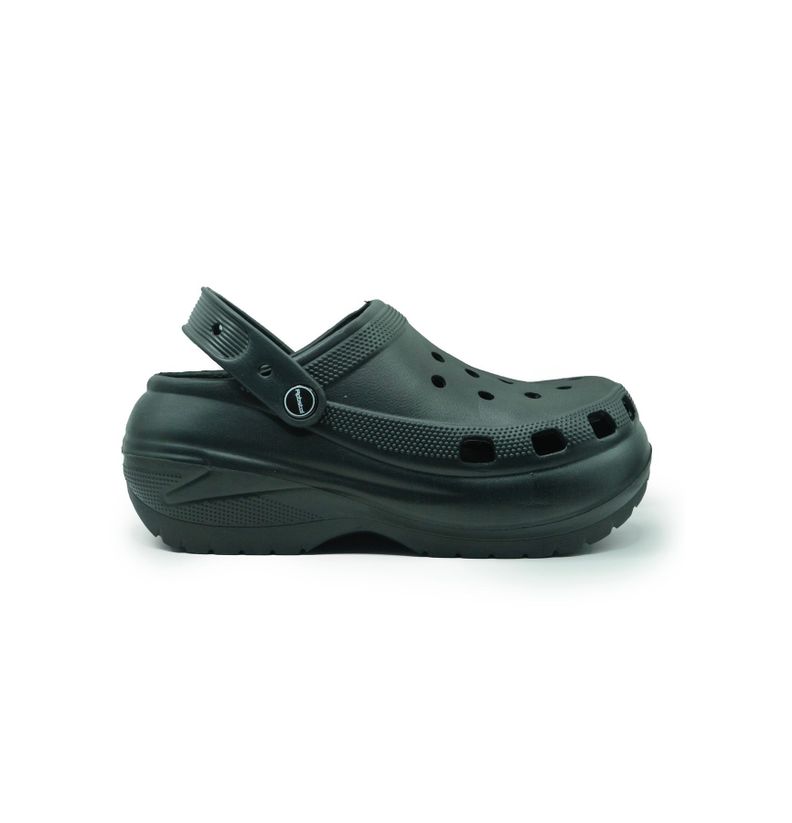 Zuecos Con Plataforma Negras Sandalias Verano Black-0