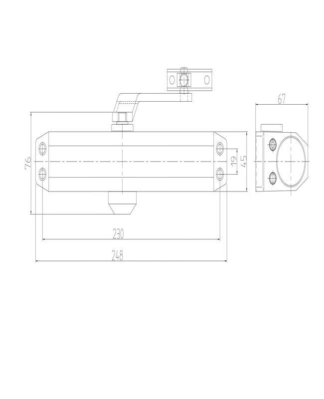 Brazo hidraulico alto trafico, para puertas de 15–85 kgs.-1