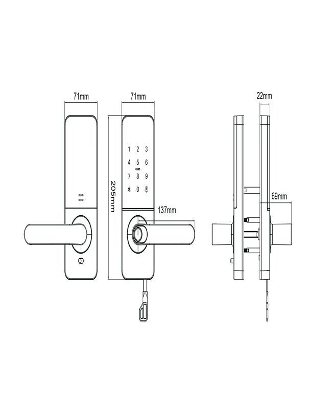 Cerradura Digital H92B acc princ (WIFI inclui). Reversible.-3