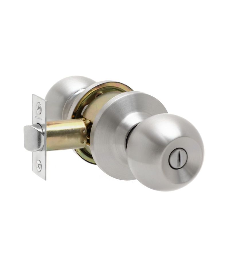 Cerradura de pomo cilíndrica, Baño - Dormitorio. (Acero inoxidable 304)-1