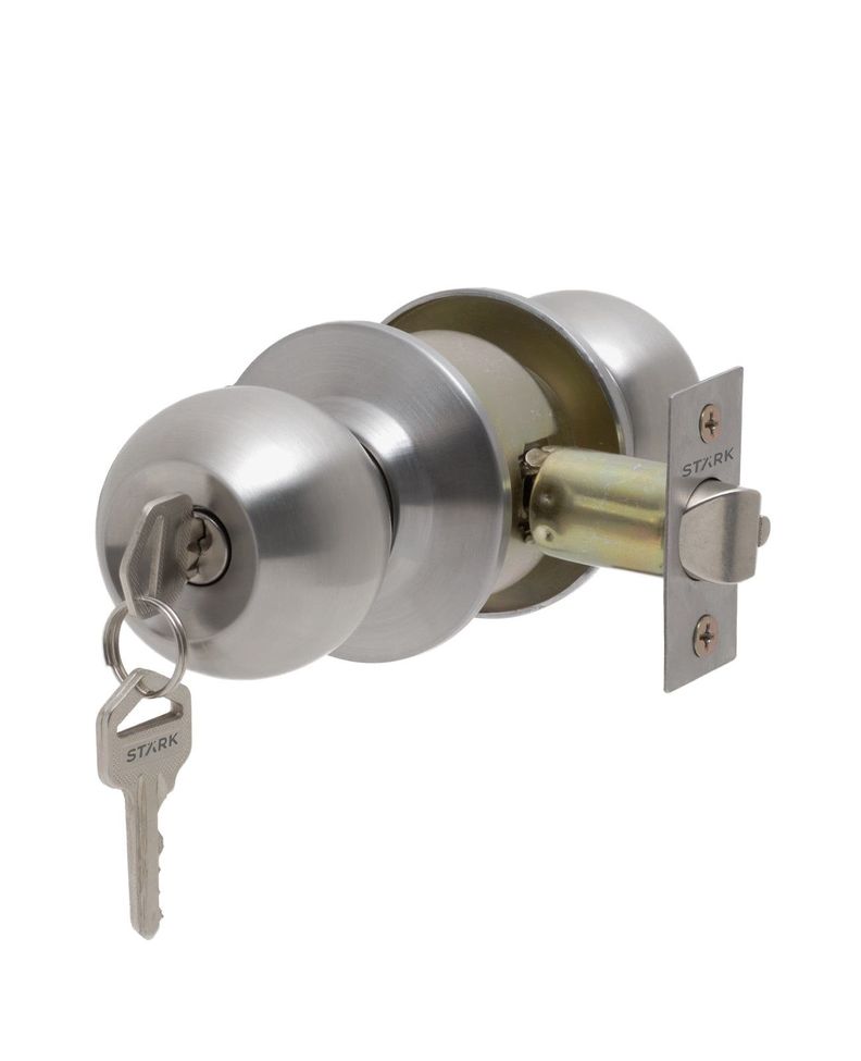 Cerradura de pomo cilíndrica, Oficina -Dormitorio. (Acero inoxidable 304)-0