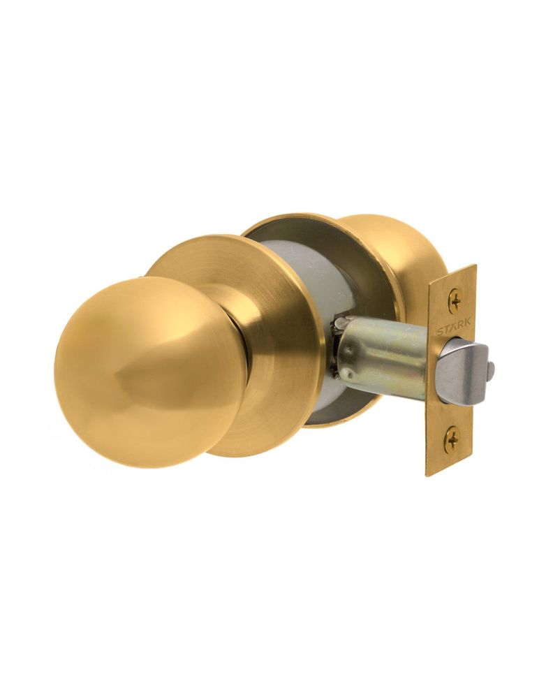 Cerradura de pomo cilíndrica, simple paso. (Bronce pulido)-0