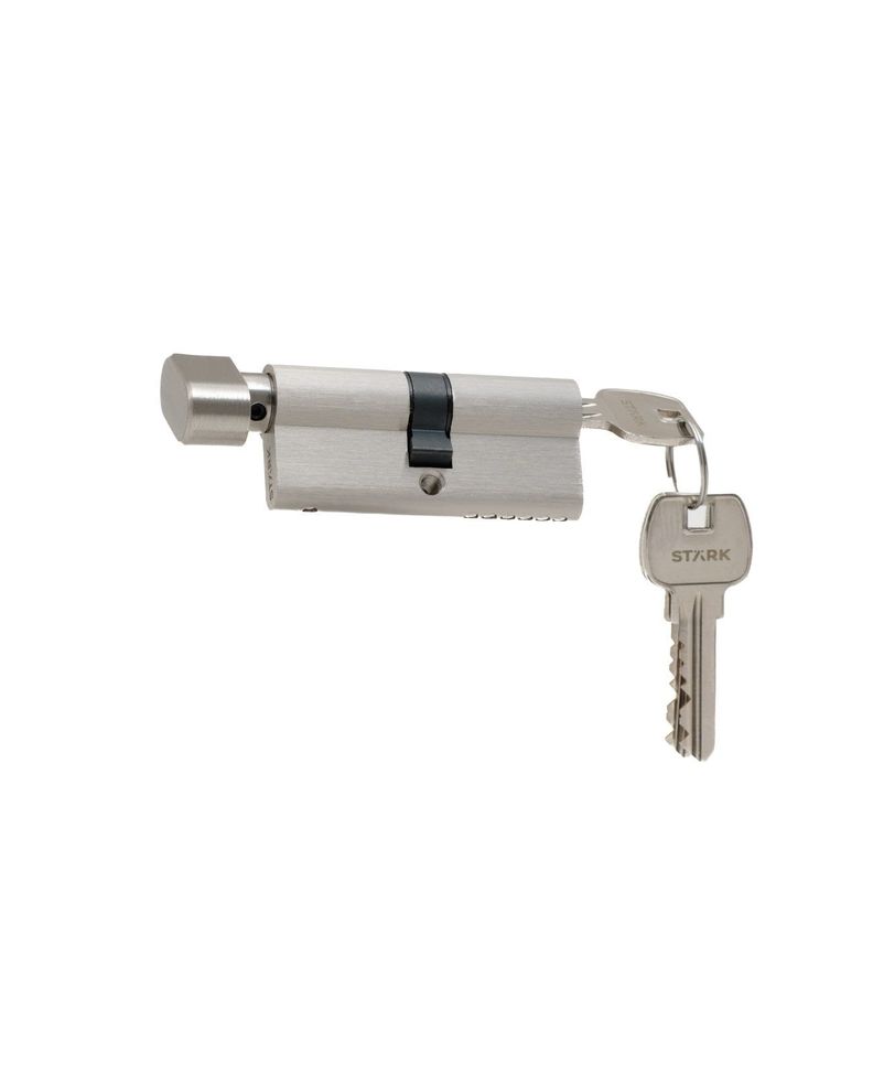 Cilindro 70 mm llave/seguro int centrado. Níquel satinado. Marca Stärk Design-0