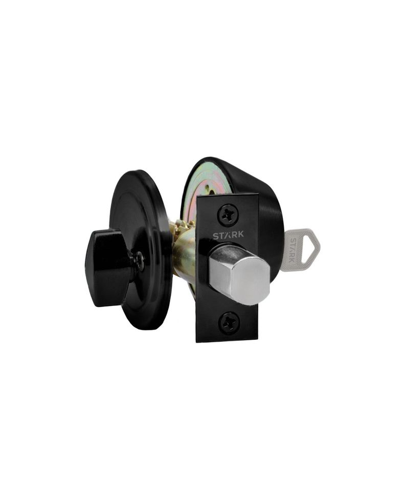 Cerrojo de seguridad, cilindro exterior y seguro interior. (Negro mate)-0