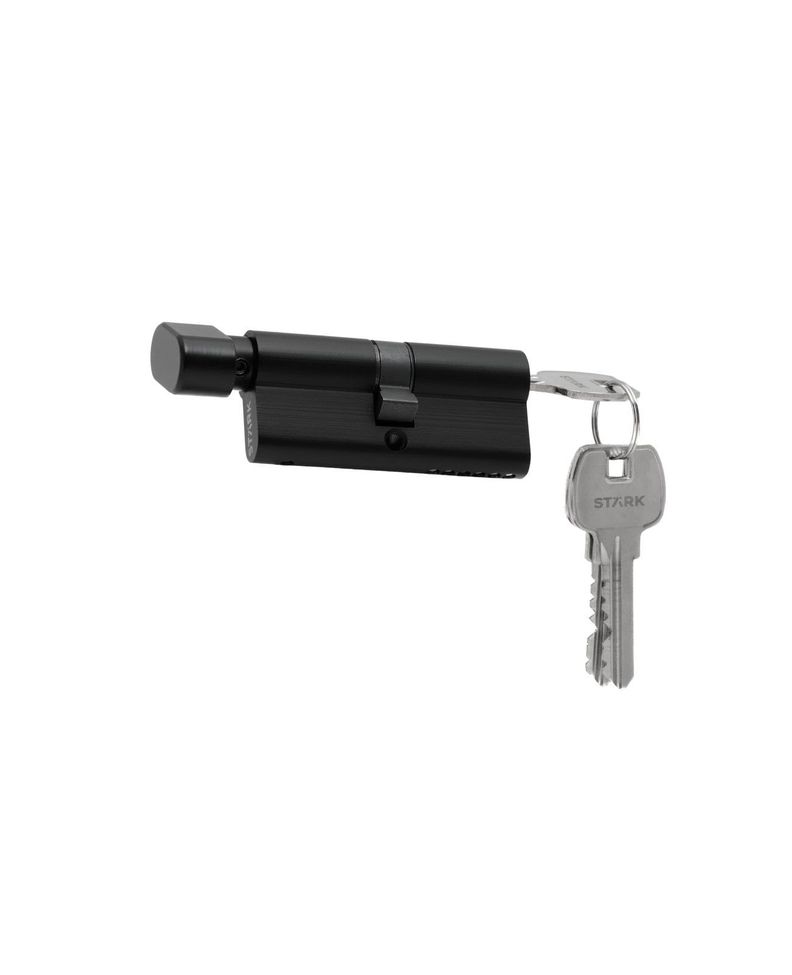 Cilindro 70 mm llave/seguro interior centrado. (Negro mate)-0
