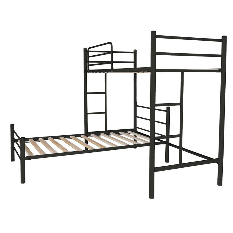 Cama Alta + Cama Baja 1 Plaza Negro-0