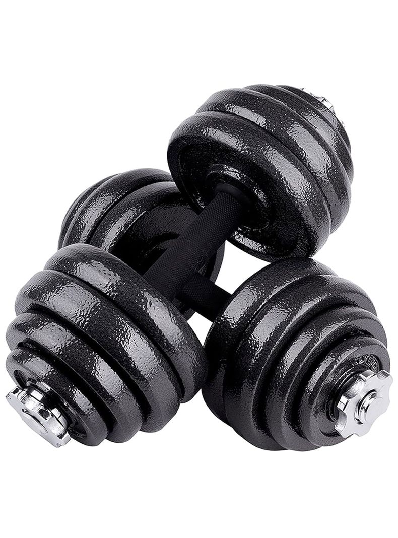 Set Barra Mancuernas Atletis Metal 20Kg Negro-0