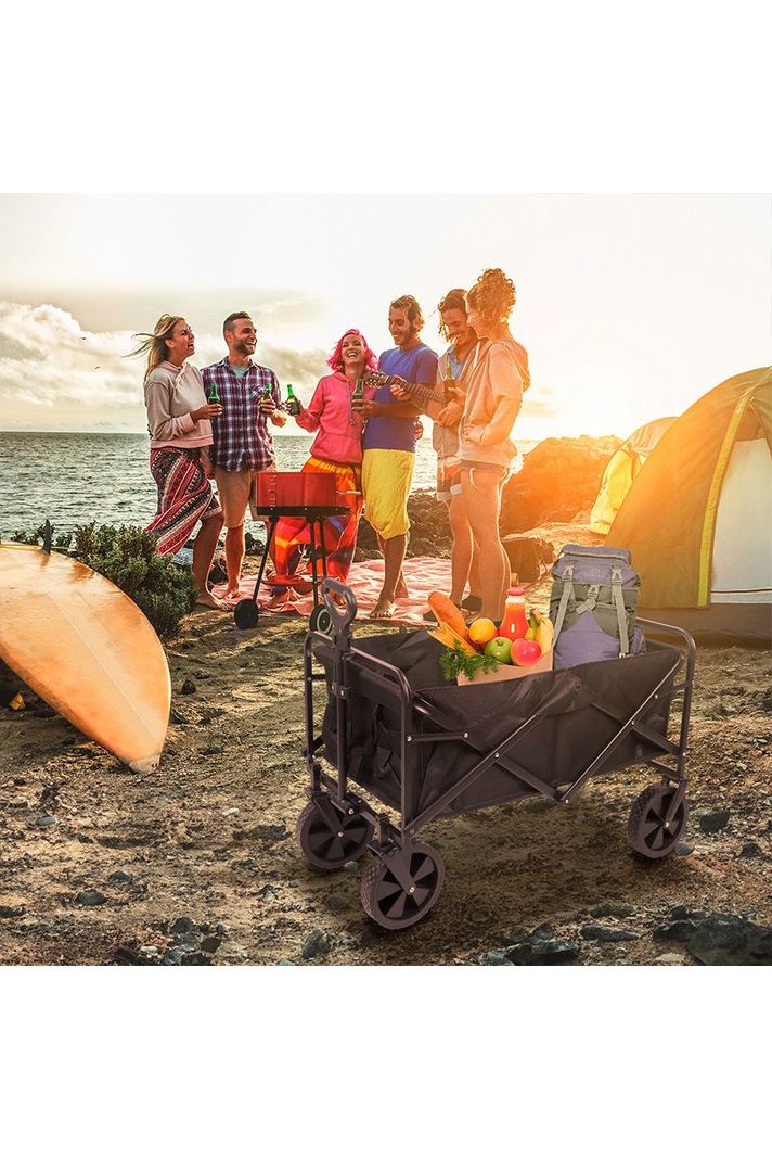 Carro de Camping Plegable Negro-5